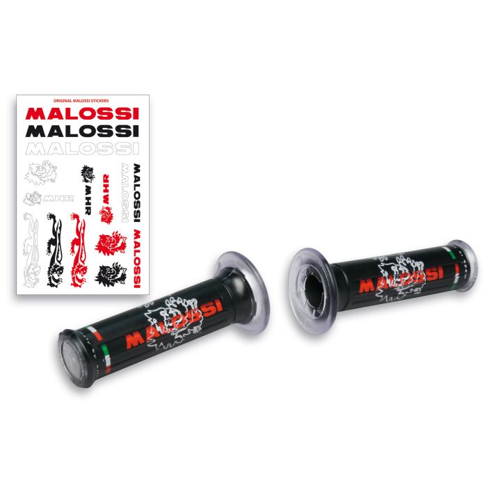 2 BLACK ROČKE z Malossi TRIBAL logo premer Ø 30 zaprti konci
